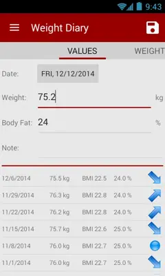 Calories! android App screenshot 1